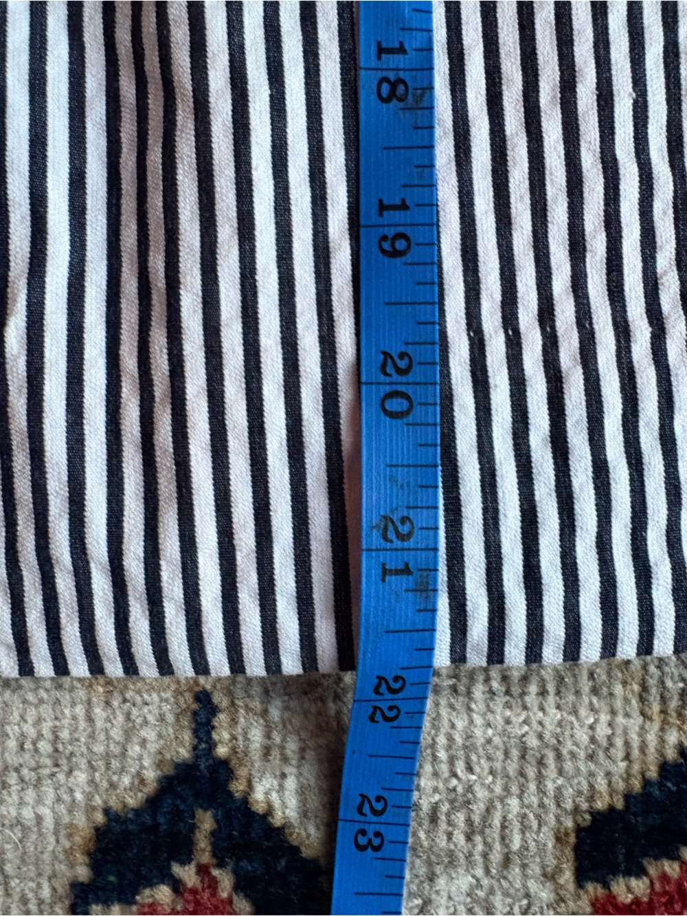 J.Crew Pencil Skirt Striped Cotton Navy Blue White Size 0P Preppy Office - Picture 6 of 6